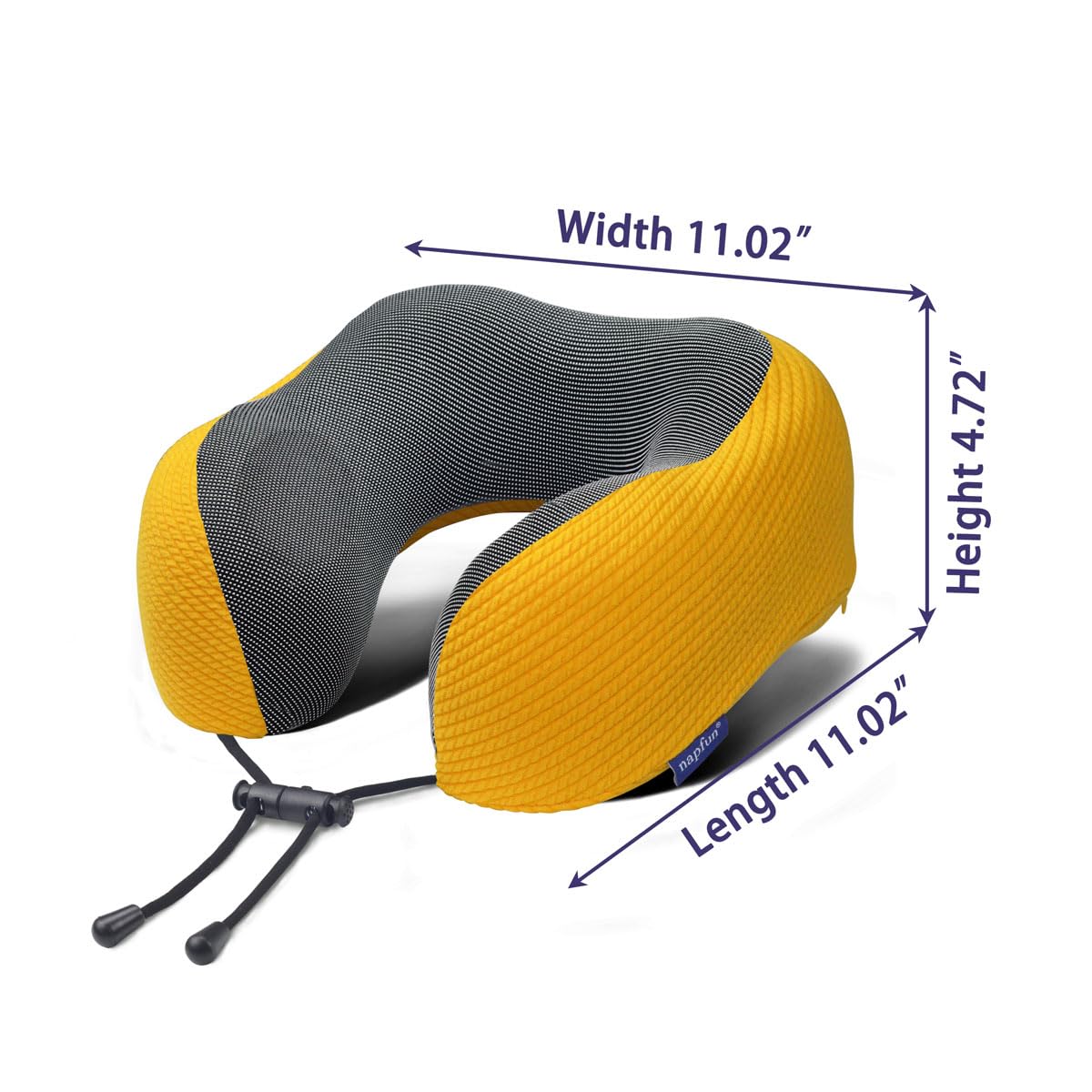 napfun Neck Pillow for Traveling, Upgraded Travel Neck Pillow for Airplane 100% Pure Memory Foam Travel Pillow for Flight Headrest Sleep, Portable Plane Accessories, Light Grey