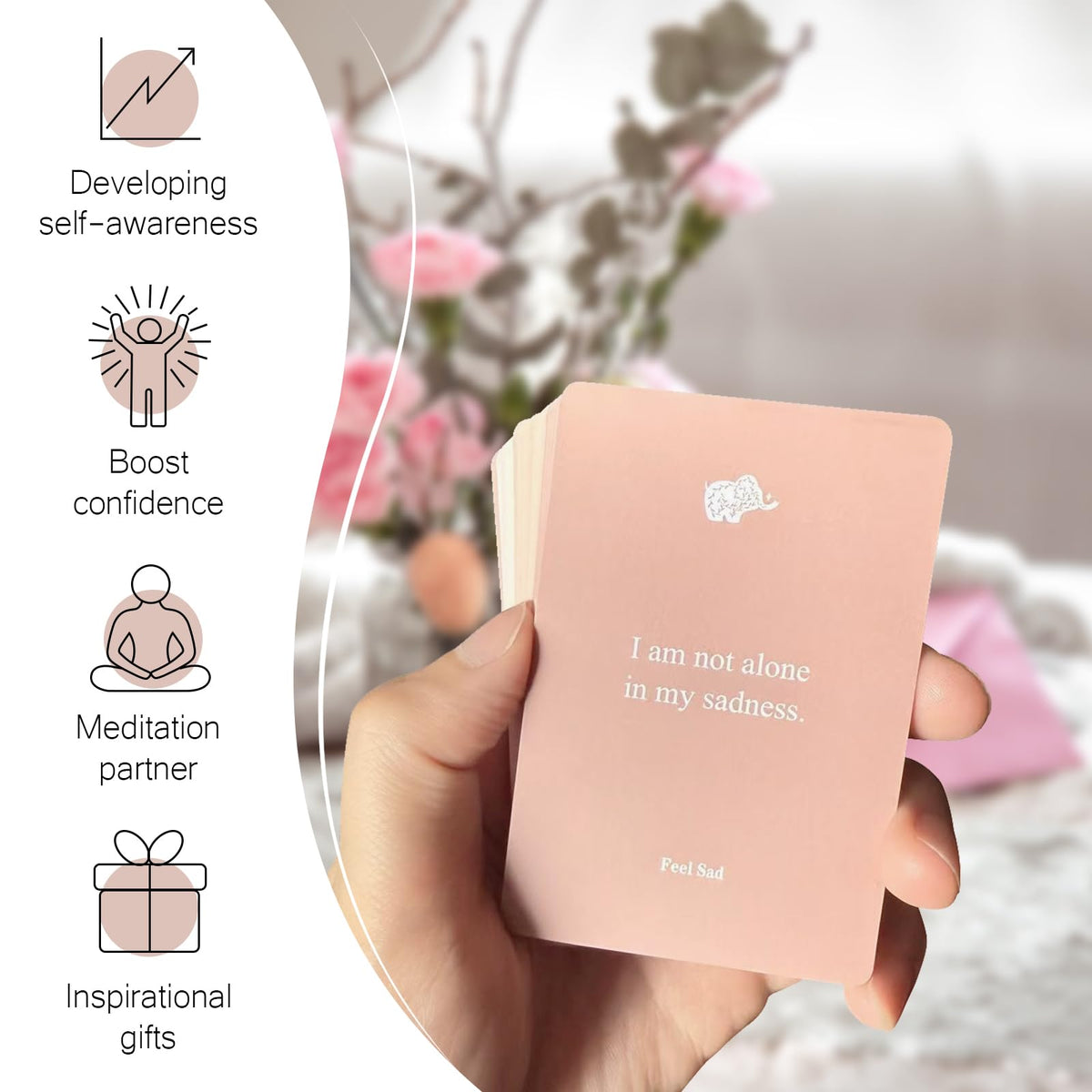 WDphouly Affirmation Cards for Women, 120 Positive Affirmation Cards (6 Themes), Daily Affirmations for Inspiration, Mindfulness & Self Care, Uplifting Gift for Women