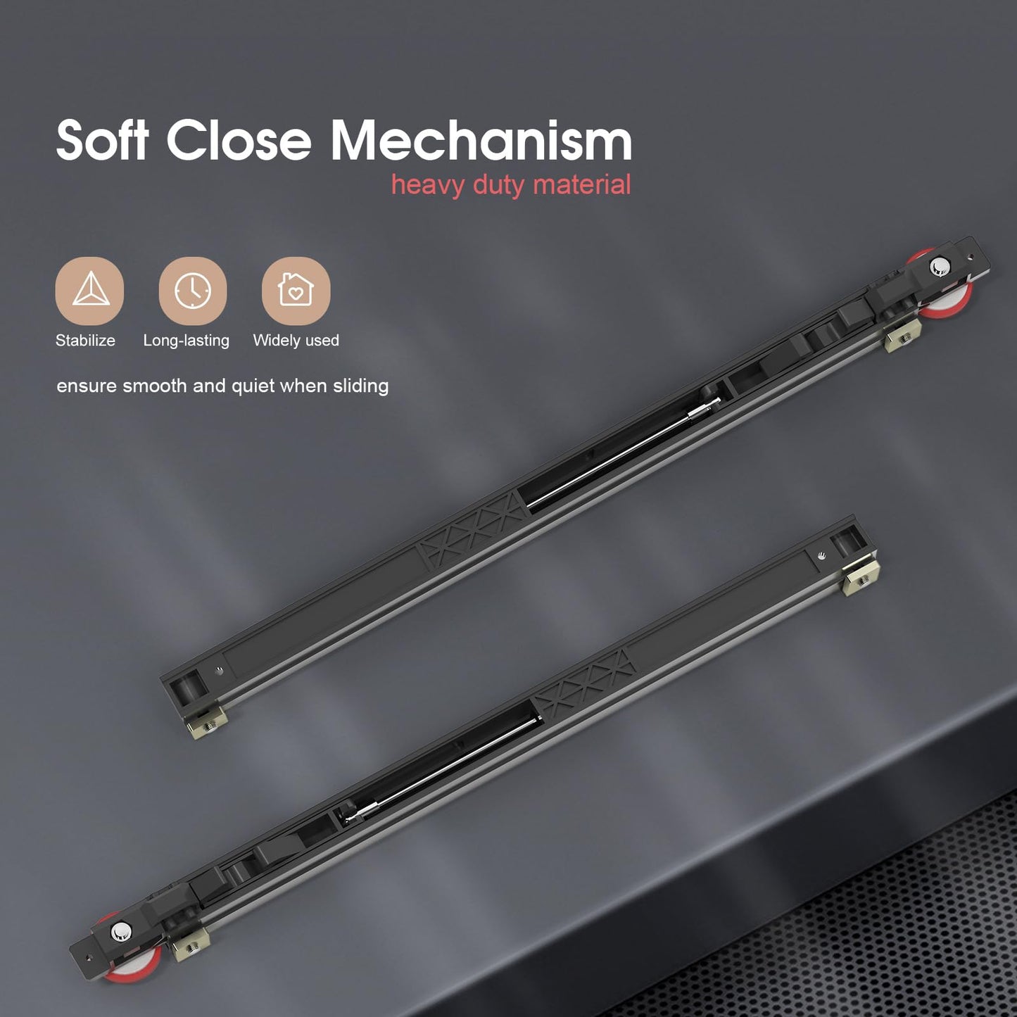 40" Concealed Sliding Barn Door Hardware Kit with Soft Close Mechanism for 32in Passage Opening, Hidden Aluminum Track System, Wall Mount for Interior Wooden Door (NO Door)