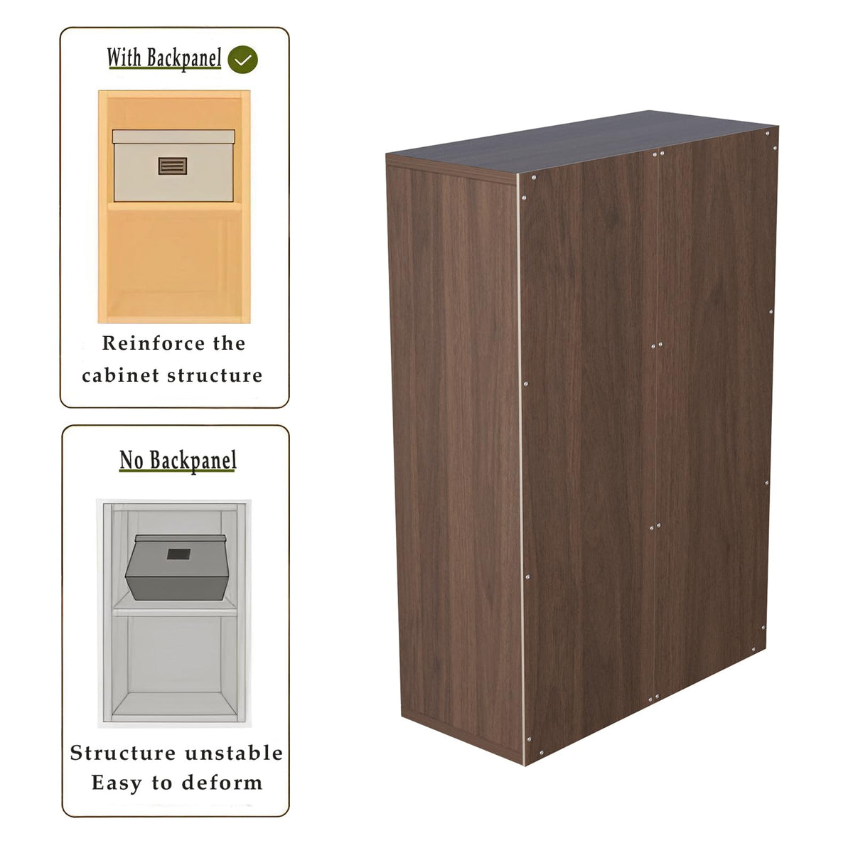 OSCHF 6-Cube Storage Shelf Bookcase - Wooden 3-Tier Floor Standing Open Bookshelf for Home and Office, Cuby Orgainzer, Walnut
