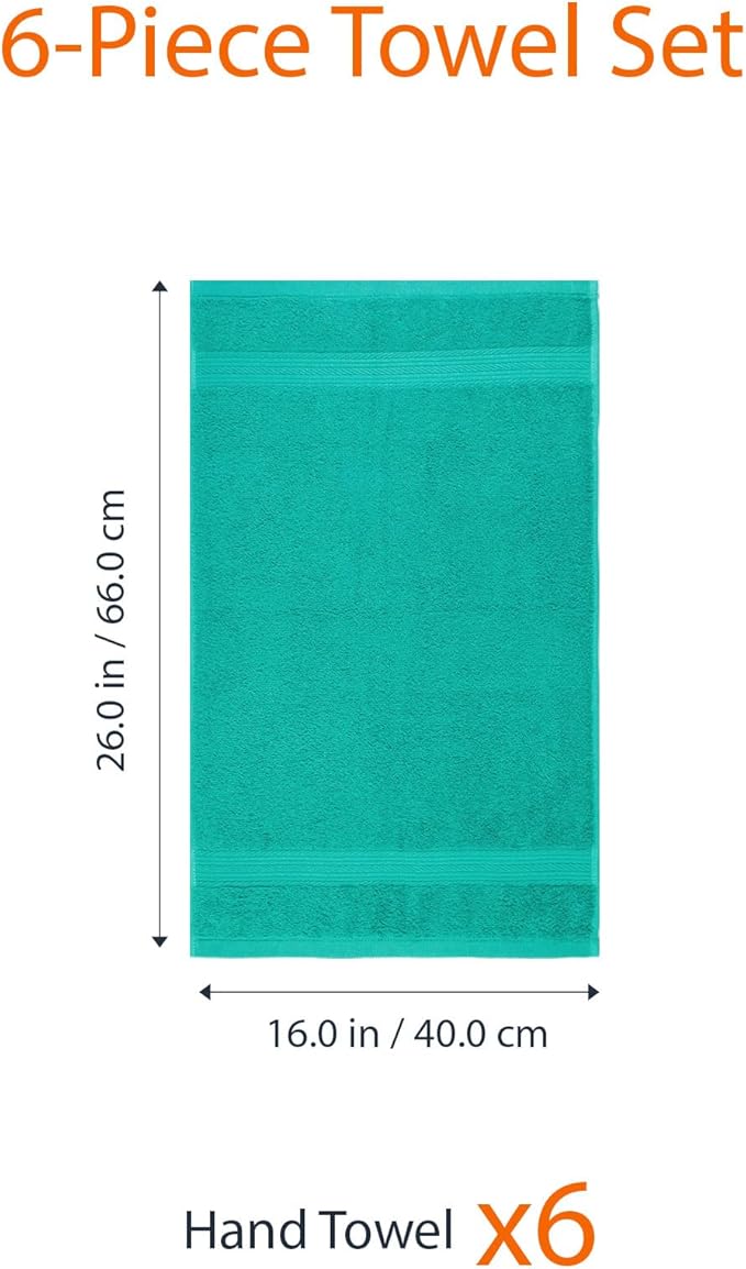 Amazon Basics Fade-Resistant 100% Cotton Hand Towels