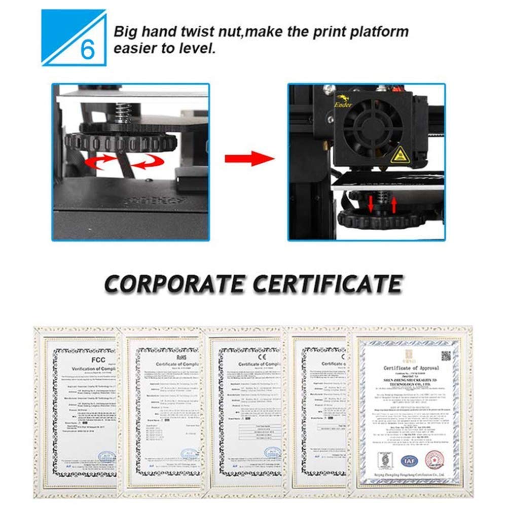 Official Creality Ender 3 3D Printer Fully Open Source with Resume Printing Function DIY Printers Build Volulme 8.66x8.66x9.84 inch