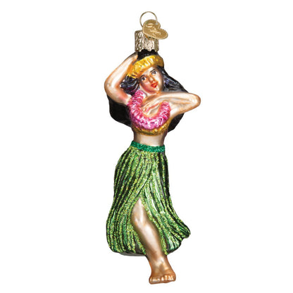 Old World Christmas Hula Dancer Glass Blown Ornament for Christmas Tree, Handcrafted Holiday Decoration, Dance Collection