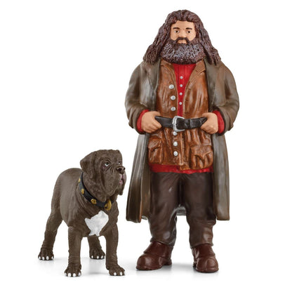Schleich Harry Potter - Hagrid and Fang the Dog Figurines - 2 PC Harry Potter Set - Wizarding World Collectible Figures for Kids and Adults - Toys for Ages 6+ | 42638