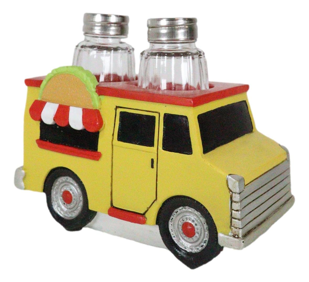 Ebros Gift Cinco De Mayo Fiesta Party Taste Of Mexico Tex-Mex Taco Food Truck Hot And Fresh Salt And Pepper Shakers Set Holder Figurine 6.25"Long Tacos Kitchen Dining Bar Countertop Table Accent