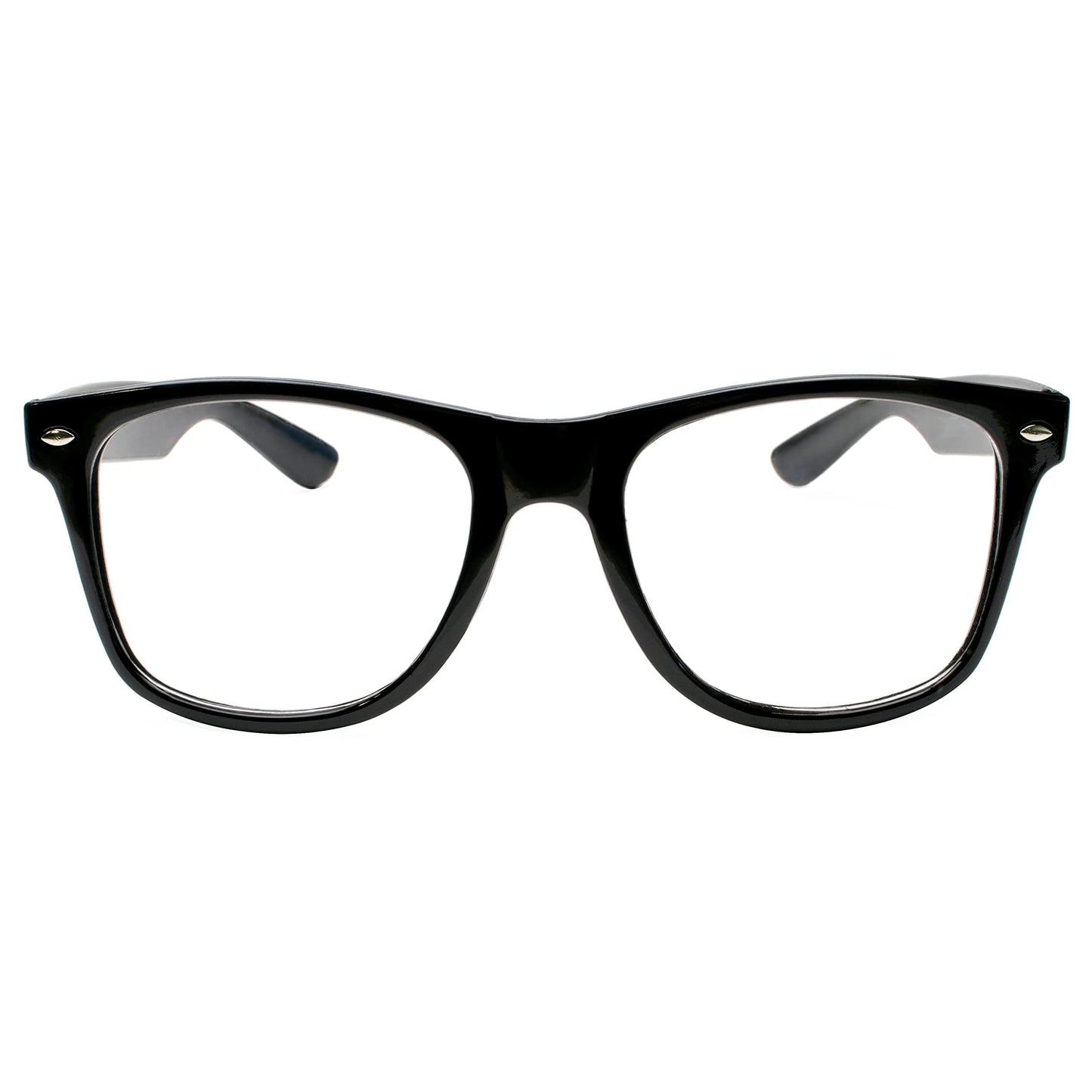 Kangaroo Black Fake Glasses - Classic Superhero Glasses Frames - Retro Clear Non-Prescription Nerd Costume Eyeglasses for Men & Women for Halloween Cosplay