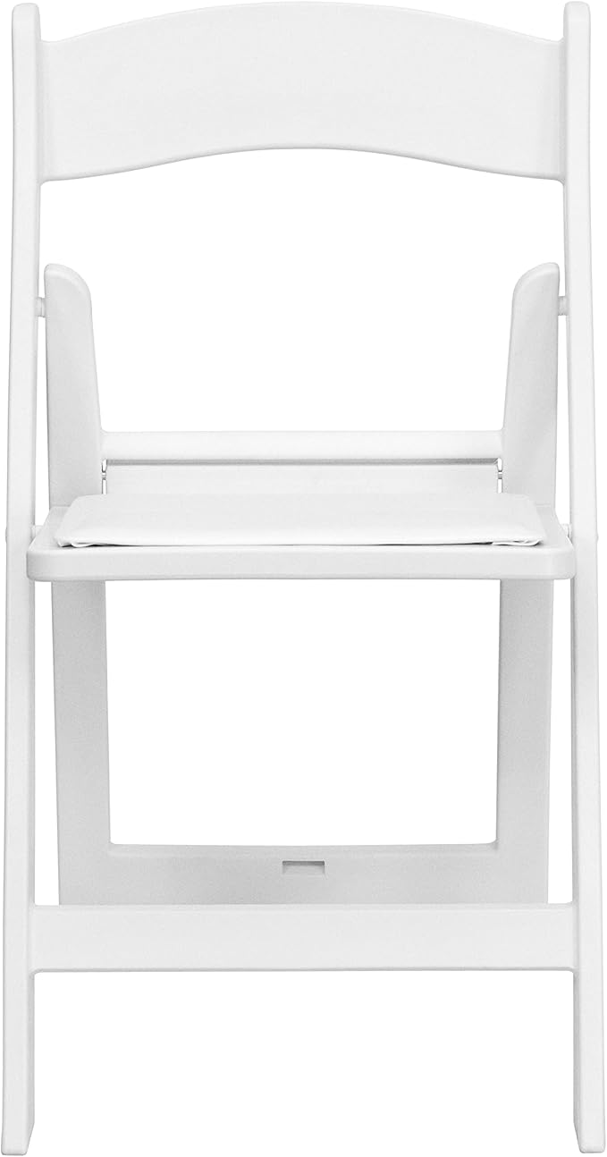 Flash Furniture Hercules™ Series Folding Chair - White Resin - 1000LB Weight Capacity Comfortable Event Chair - Light Weight Folding Chair