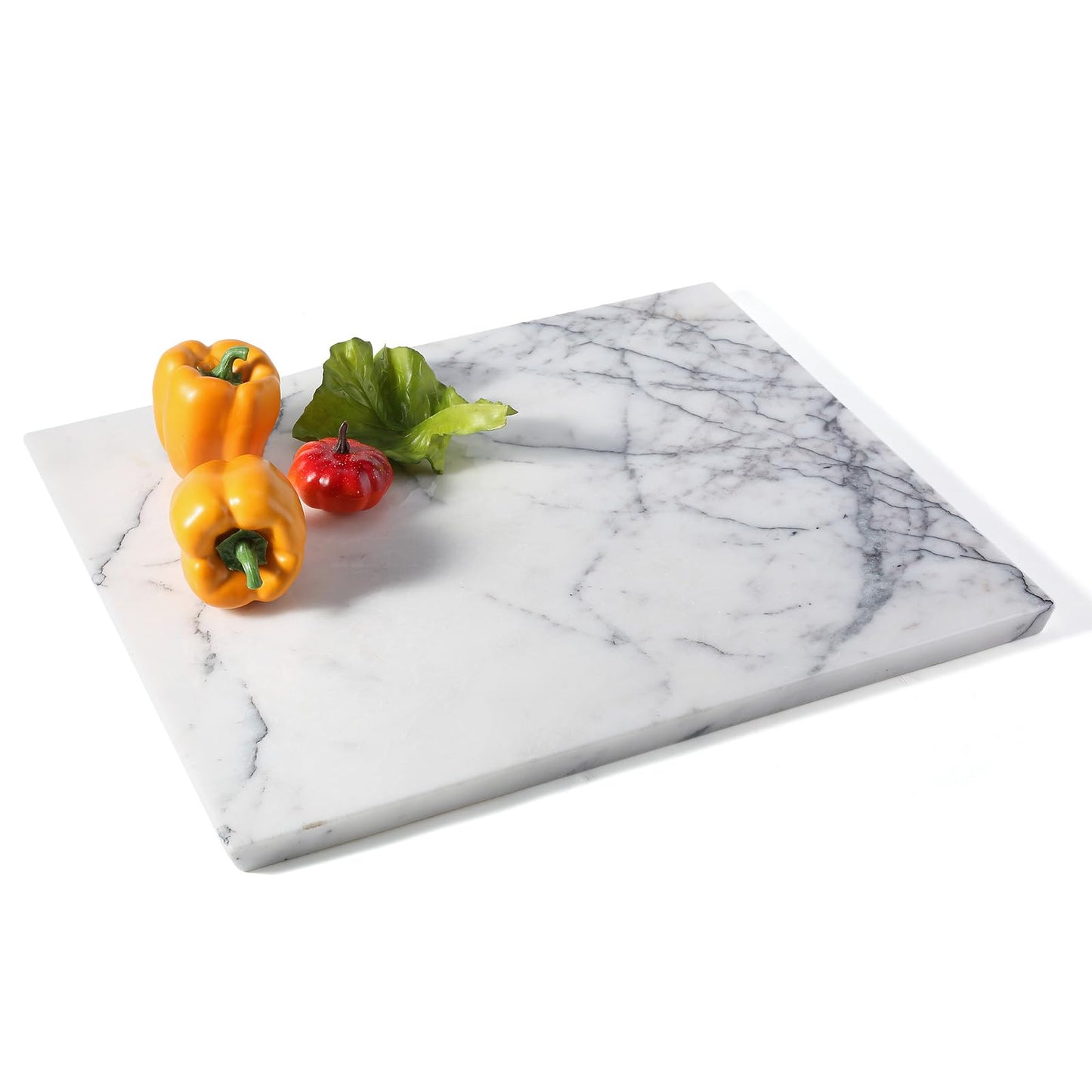 Koville Marble Cutting Board for Kitchen, 16x12 Inches Large Marble Slab Cheese Board, Rectangular Serving Board for Baking Charcuterie Pastry, Natural Stone Board for Countertop (Milas Lilac)