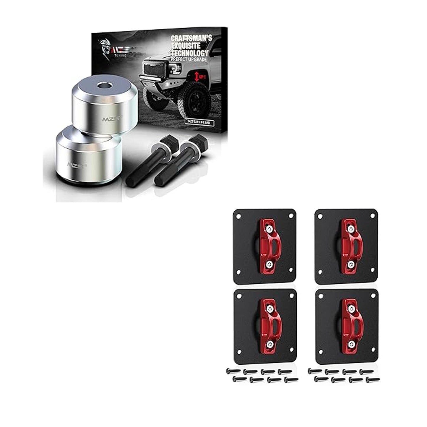 MZS 2" Leveling Kit + Truck Tie Downs Anchors Compatible with 2015+ F250 F350 Super Duty, Pack of 6