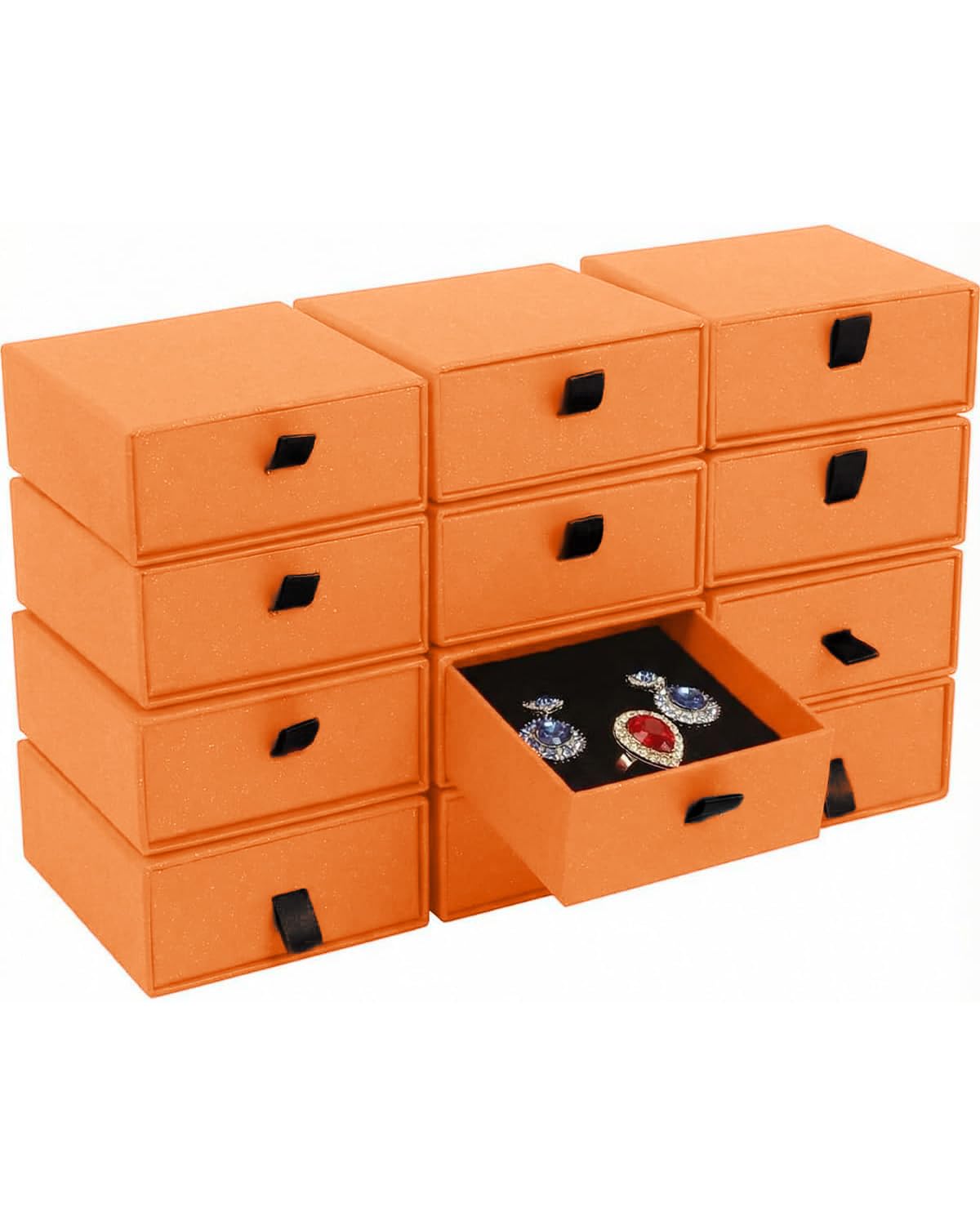 Wuqoioo Jewelry Gift Box, 12 Pack Necklace Gift Boxes Bracelet Cardboard Jewelry Gift Boxes Necklace Box For Bracelets Earrings Necklaces Jewelry Gift (Orange)