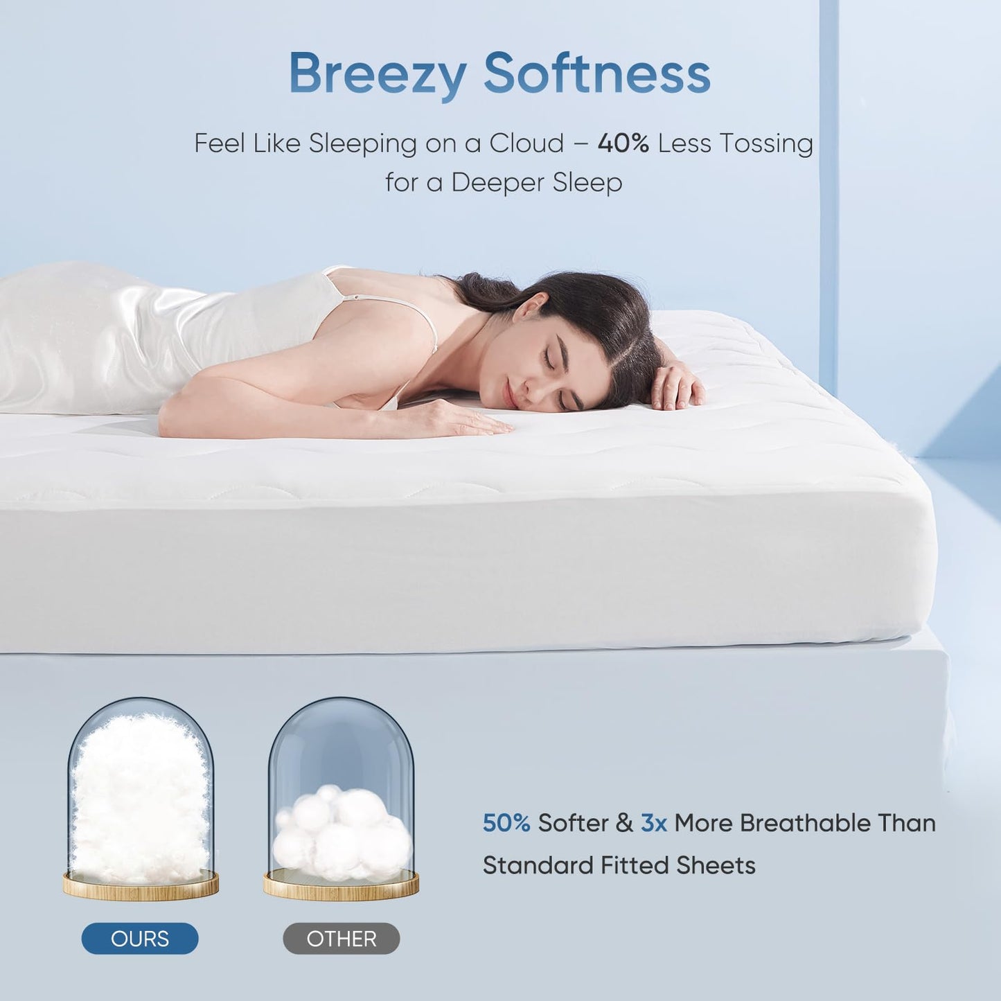 Elegear King Cooling Mattress Pad for Hot Sleepers, Waterproof & Cool-to-Touch Mattress Topper with Arc-Chill 3.0, TriSupport 3D Grid, Soft Fluffy Feel, Machine Washable, Deep Pocket Up to 18"