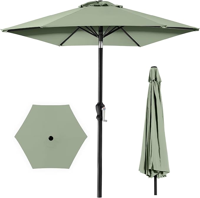 Best Choice Products 10ft Outdoor Table Compatible Steel Polyester Market Patio Umbrella w/Crank and Easy Push Button Tilt