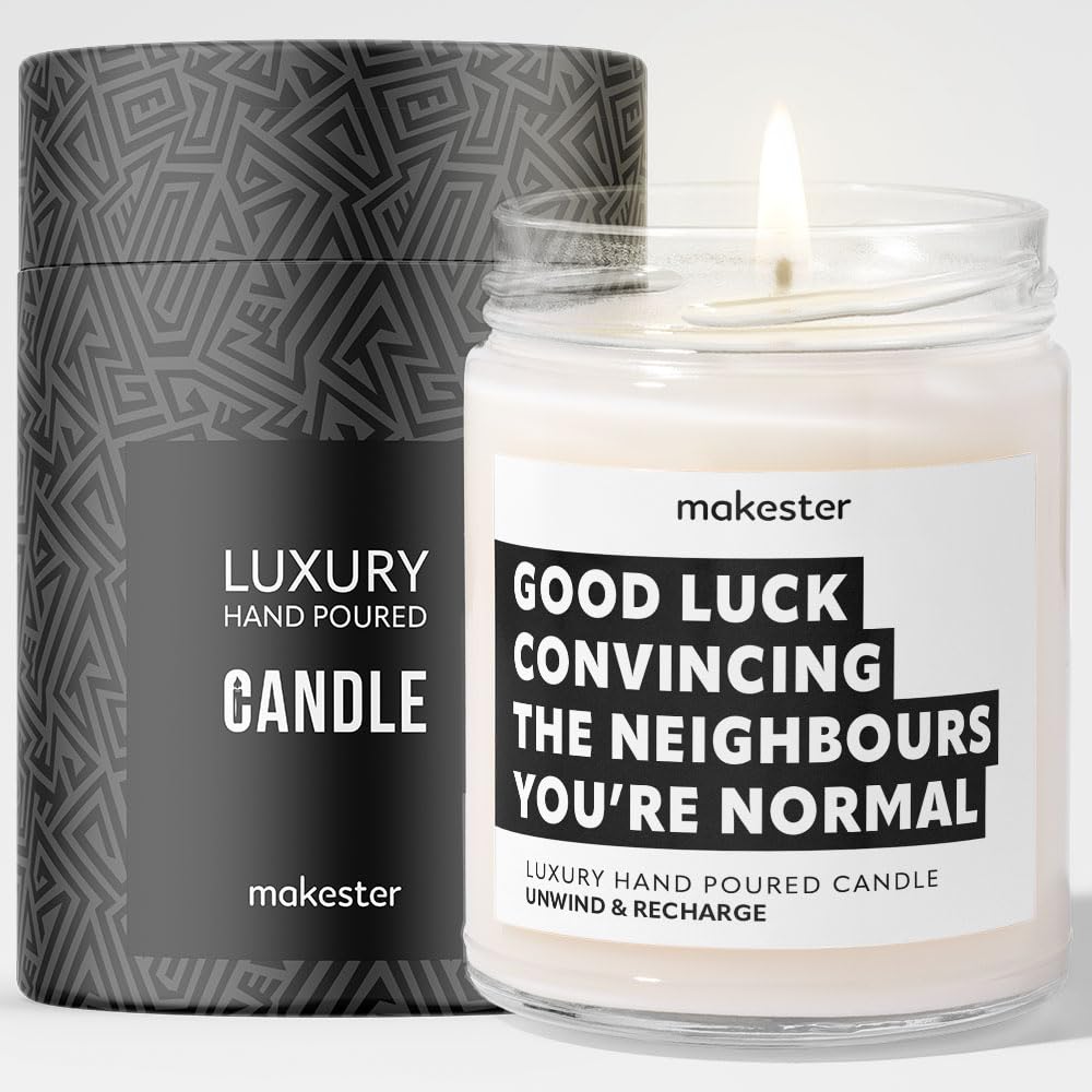 New Home Gifts - Luxury Soy Wax Candle - Vanilla, Jasmine, Sugared Almond - Makester