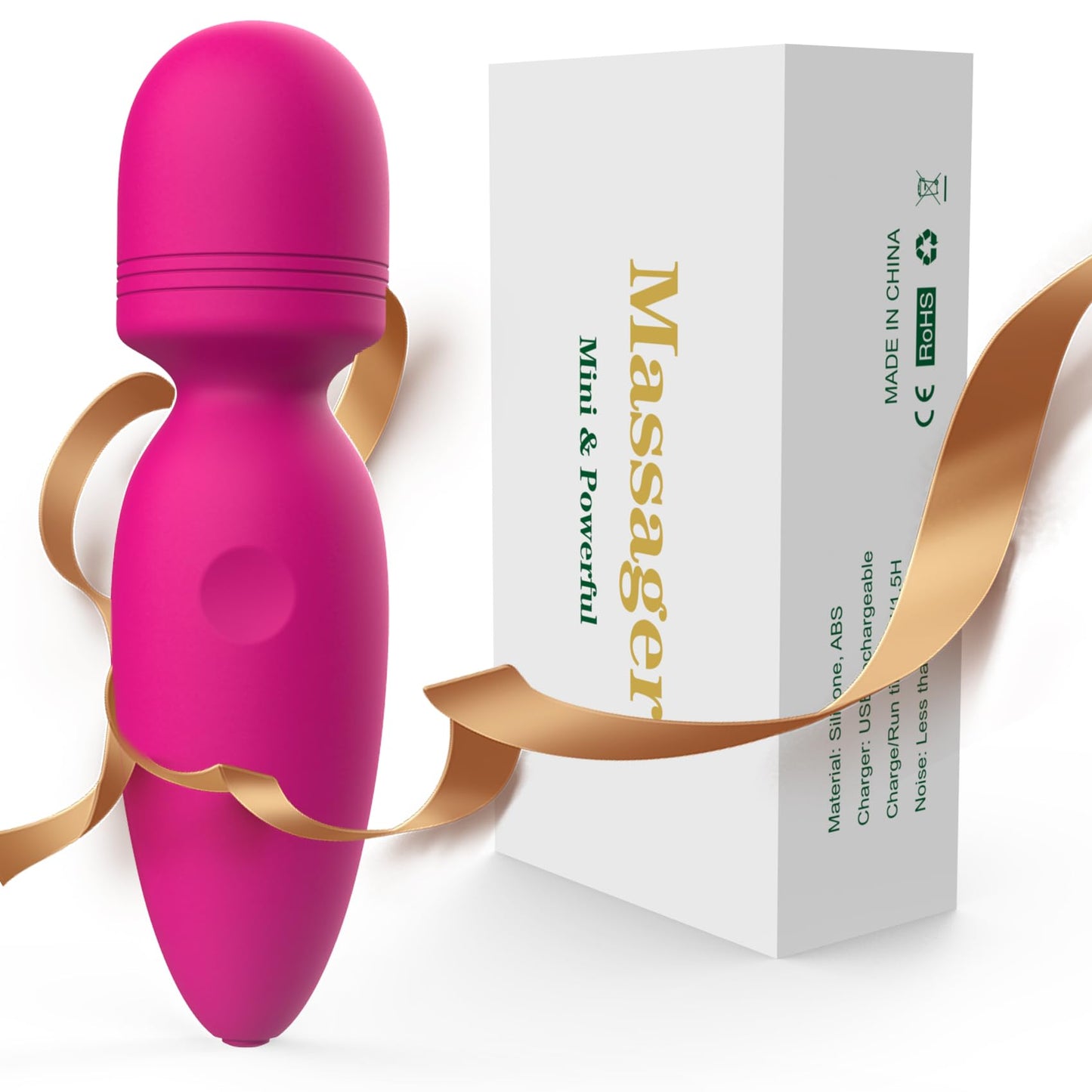 Fuwyiy Mini Manual Back Massagers,Gifts for Women Small Cordless Handheld Massager with 10 Modes, Personal Handheld Massager for Neck Shoulder Back Body（RED）