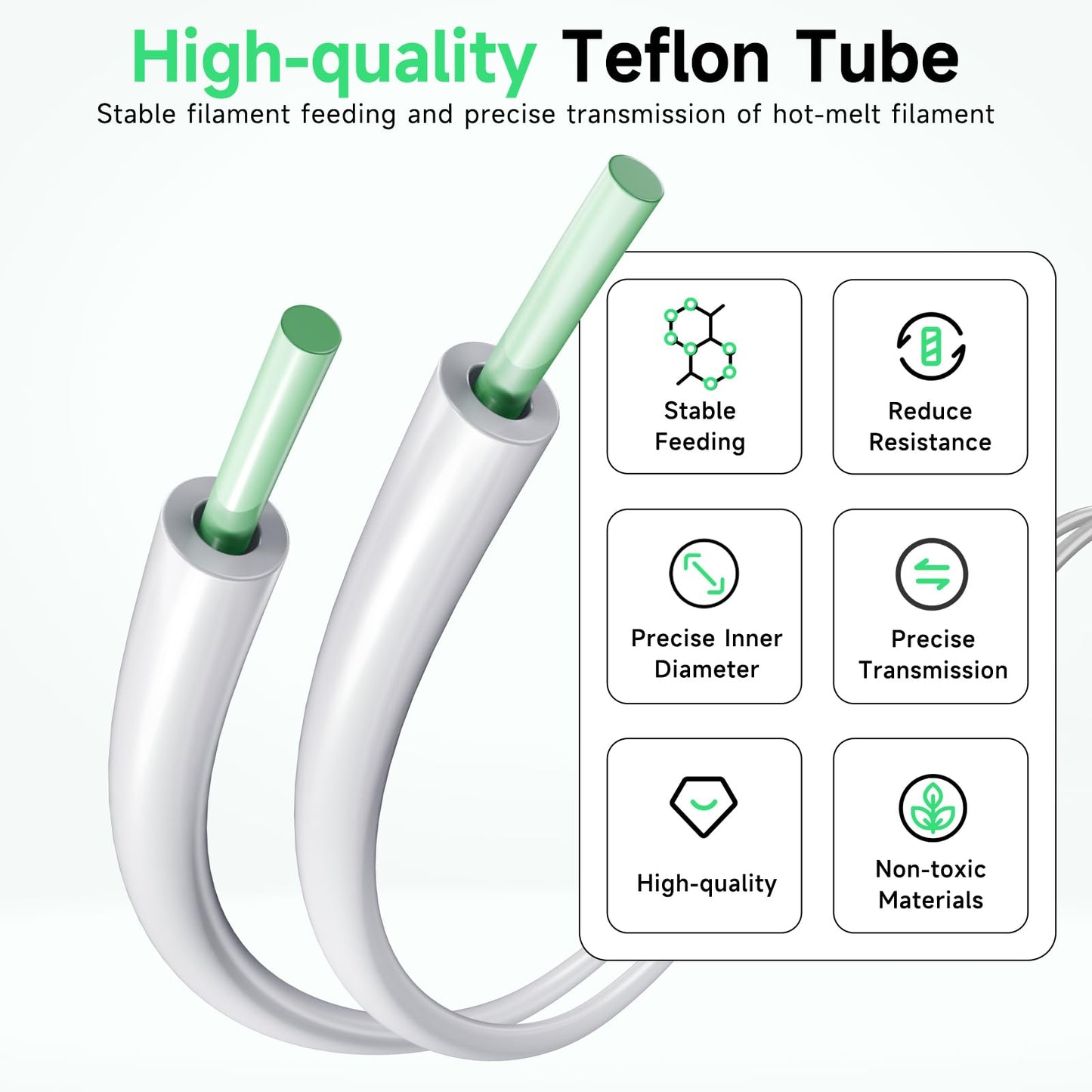 YOOPAI PTFE Teflon Tubing 5M with Cutter, 2.5mm ID × 4mm OD PTFE Teflon Tube Fits Direct Drive Extruder 3D Printer, for Bambu Lab A1/A1 mini/P1P/P1S/X1C, Creality K1/K1 Max/Ender 3 V3 (White)