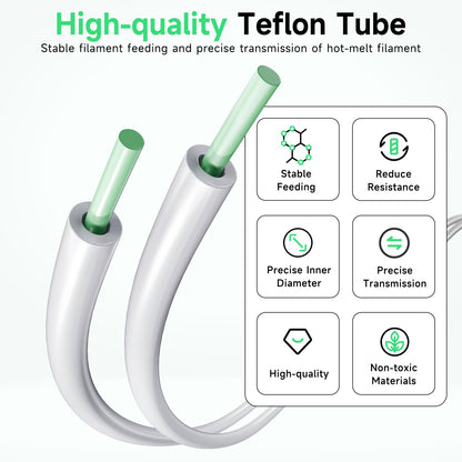 YOOPAI PTFE Teflon Tubing 5M with Cutter, 2.5mm ID × 4mm OD PTFE Teflon Tube Fits Direct Drive Extruder 3D Printer, for Bambu Lab A1/A1 mini/P1P/P1S/X1C, Creality K1/K1 Max/Ender 3 V3 (White)