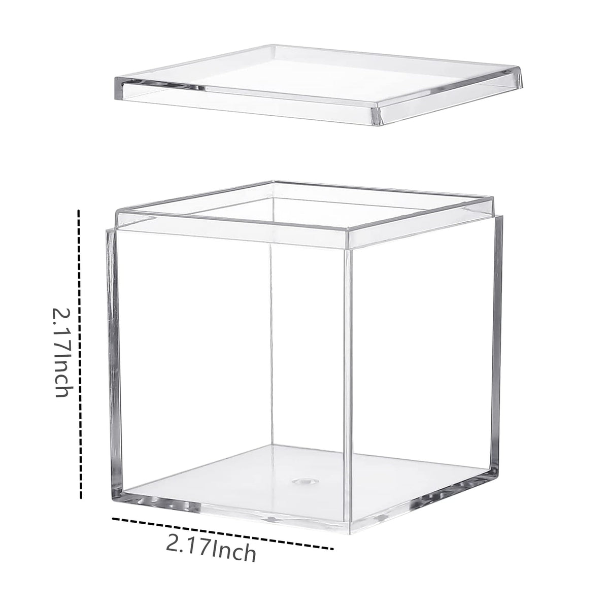 KissYou Acrylic Box Clear Boxes with Lid 12 Packs Small Candy Box Display Square Cube Wedding Graduation Party Decorations Jewlry Gift Box