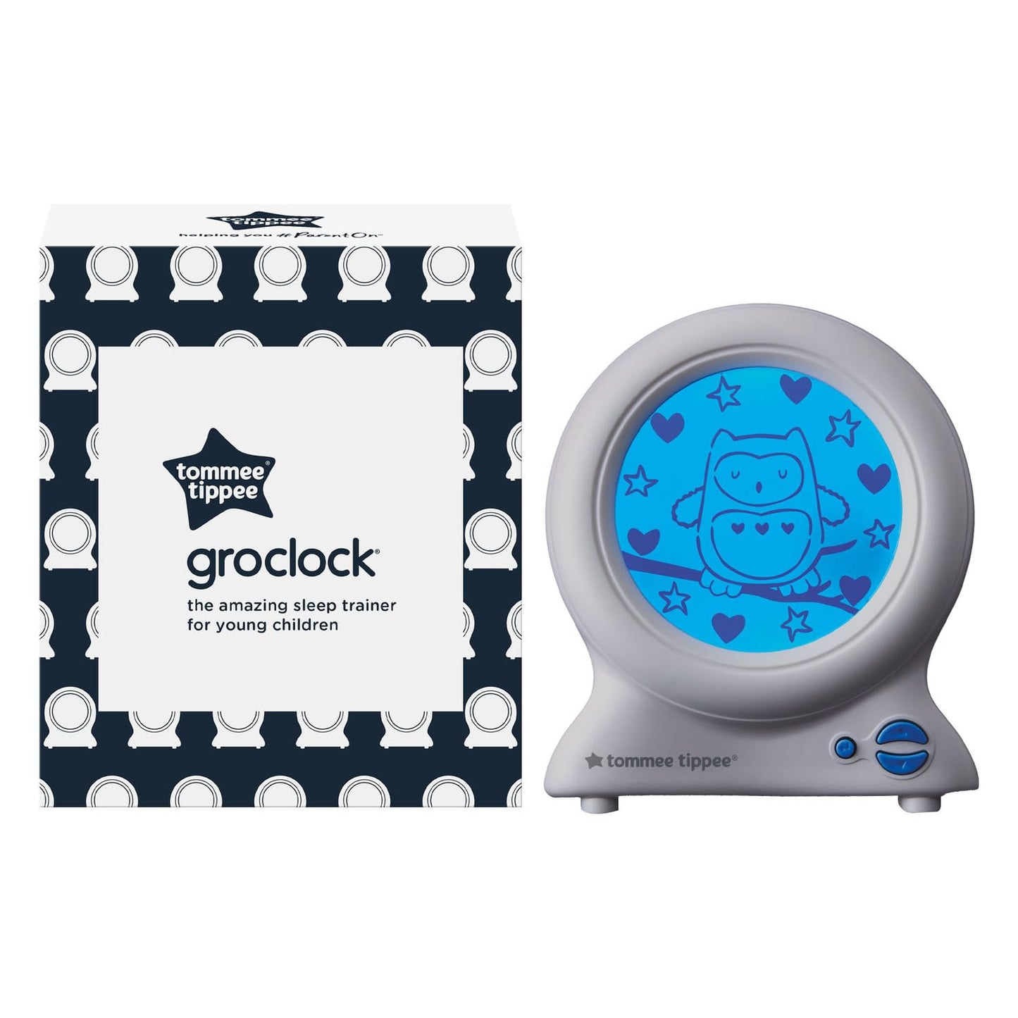 Tommee Tippee Groclock Sleep Trainer Clock, Alarm Clock and Nightlight for Young Children, USB-Powered