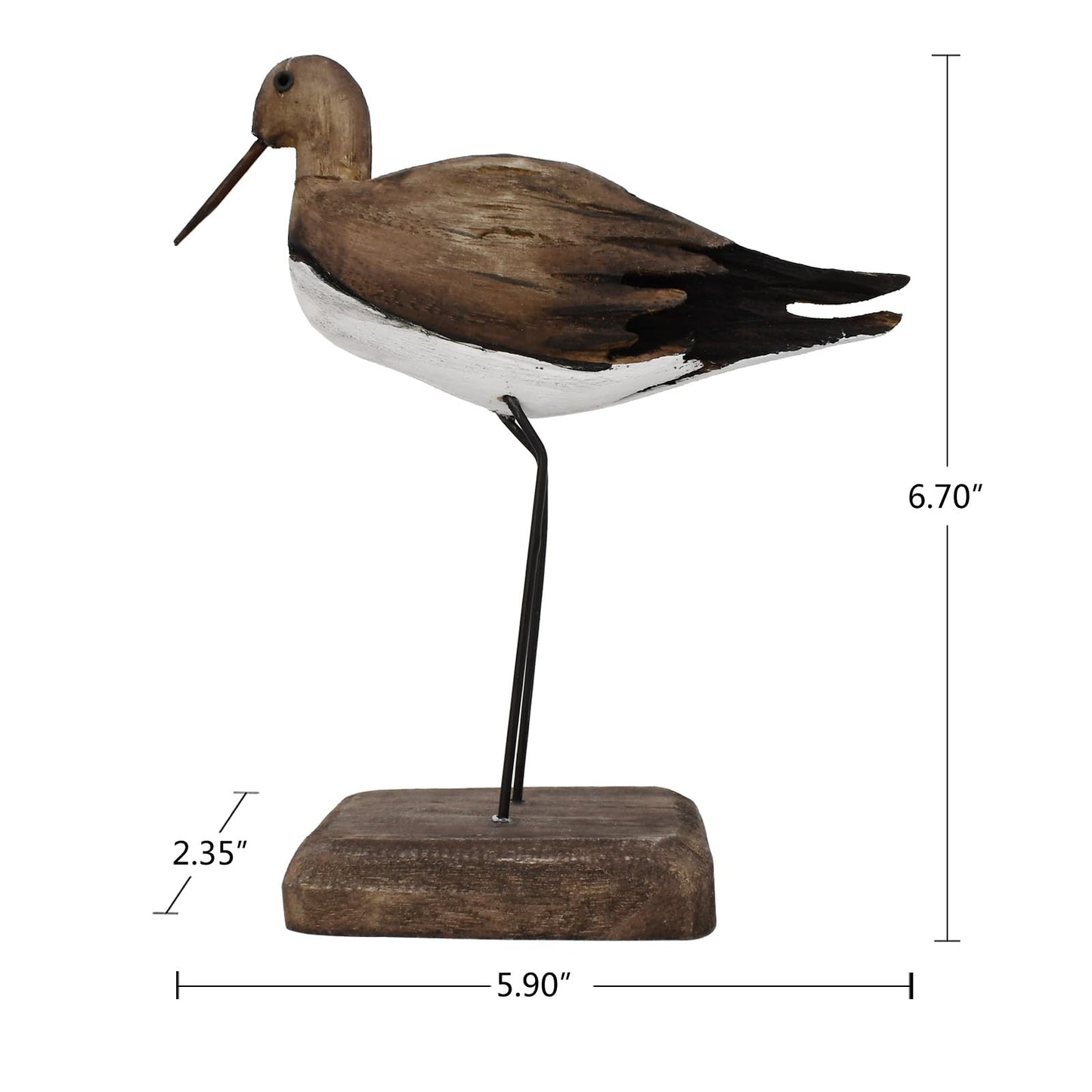 wovorins Wood Bird Statue Nautical Decor Decorative Sea Birds Sculpture Wooden Tabletop Figurine Coastal Ocean Beach Themed Decoration for Home Yard Bathroom Living Room (6.7" H)