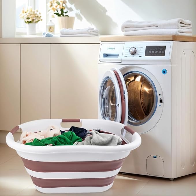 SAMMART 40L Collapsible Plastic Laundry Basket