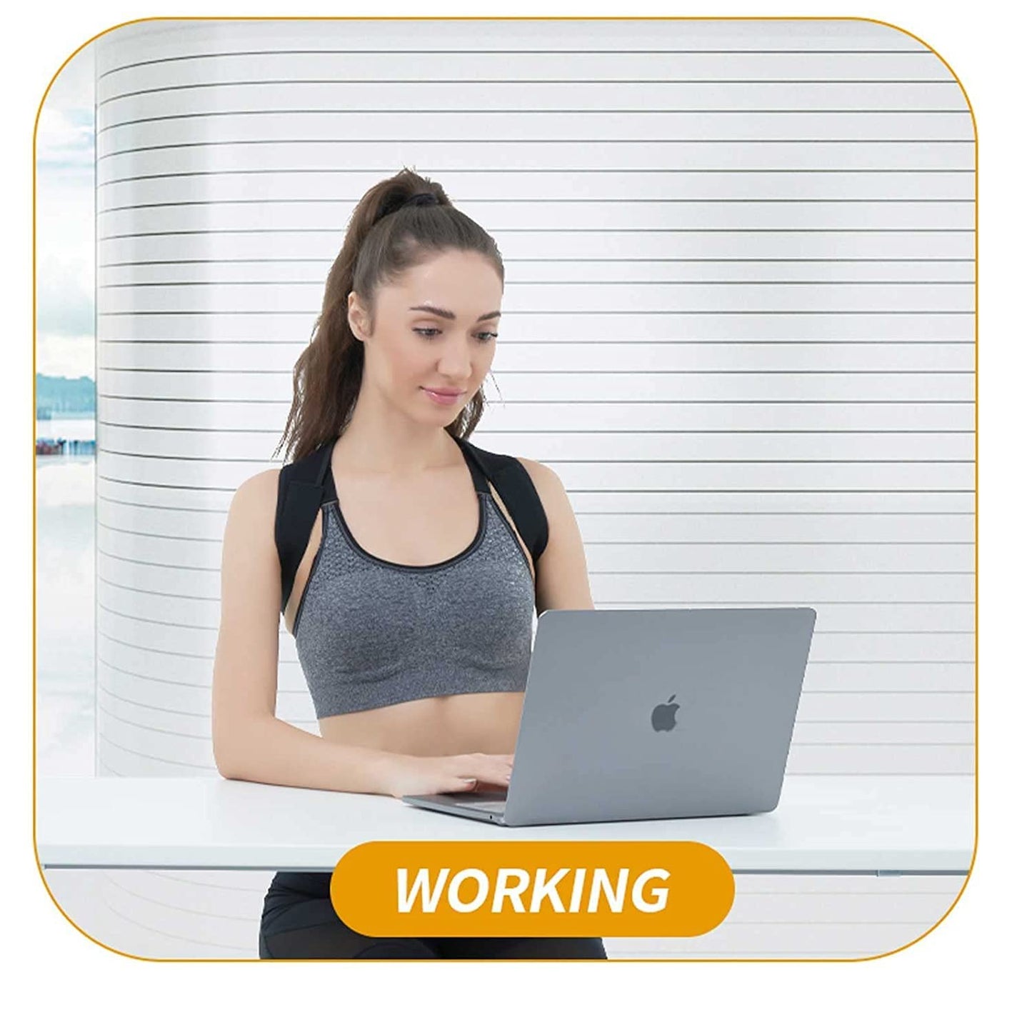 HLOES Posture Corrector for Women and Men,Adjustable Upper Back Brace, Breathable Back Support straightener, Providing Pain Relief from Lumbar, Neck, Shoulder, and Clavicle, Back.
