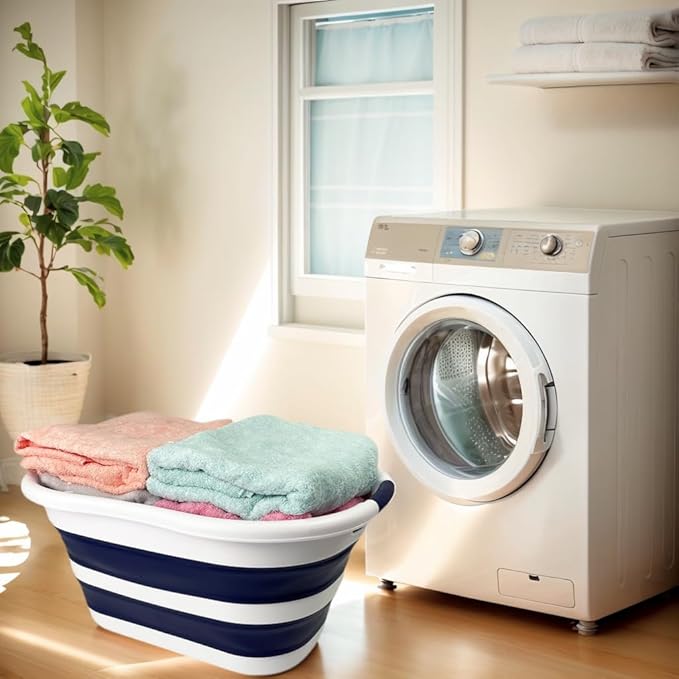 SAMMART 40L Set of 2 Collapsible Plastic Laundry Hamper
