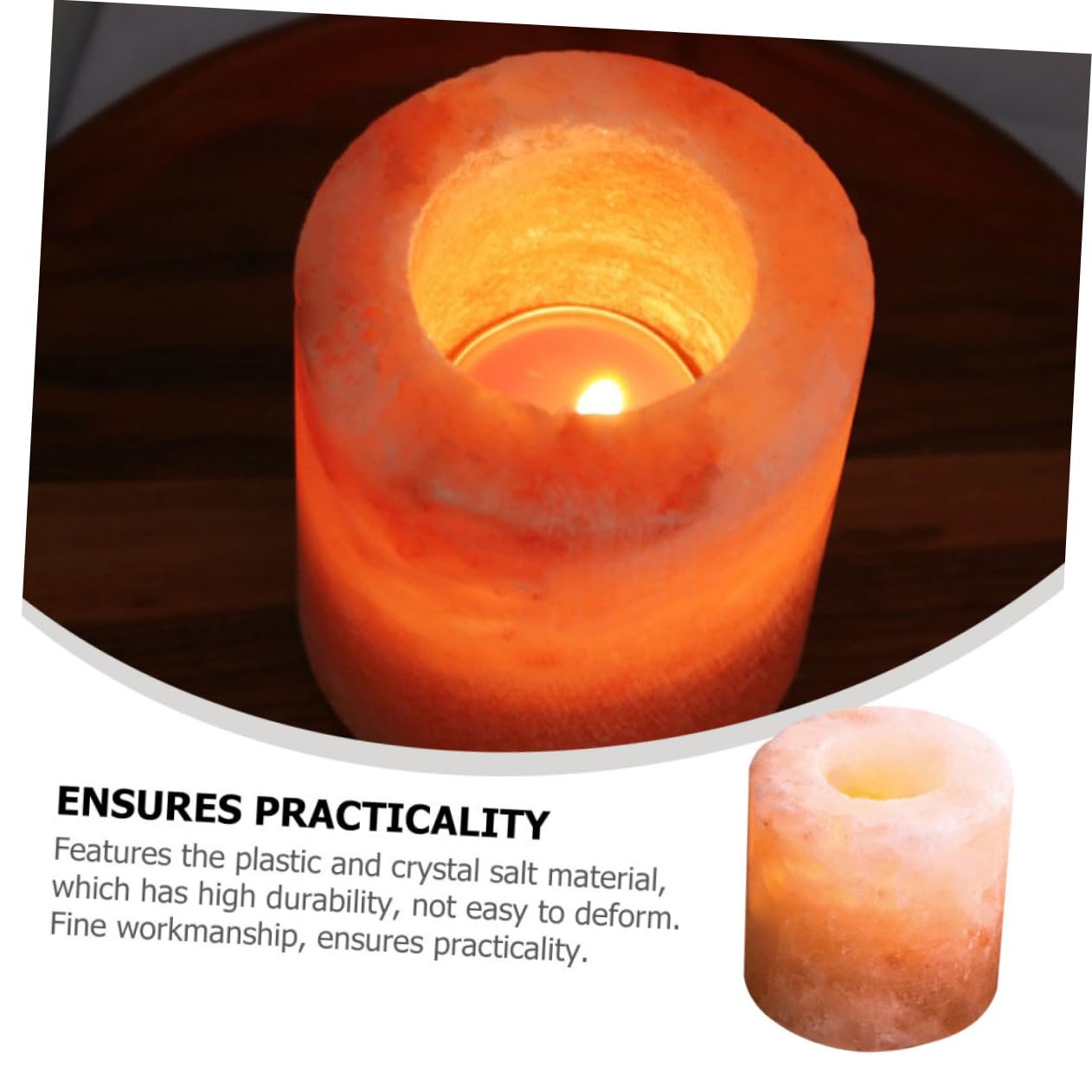ULTECHNOVO Himalayan Crystal Salt Candle Holder Adjustable Meditation Centerpiece for Yoga 3-inch Natural Pink Rock Decorative Table Stand for Home Decor and Spiritual Practices