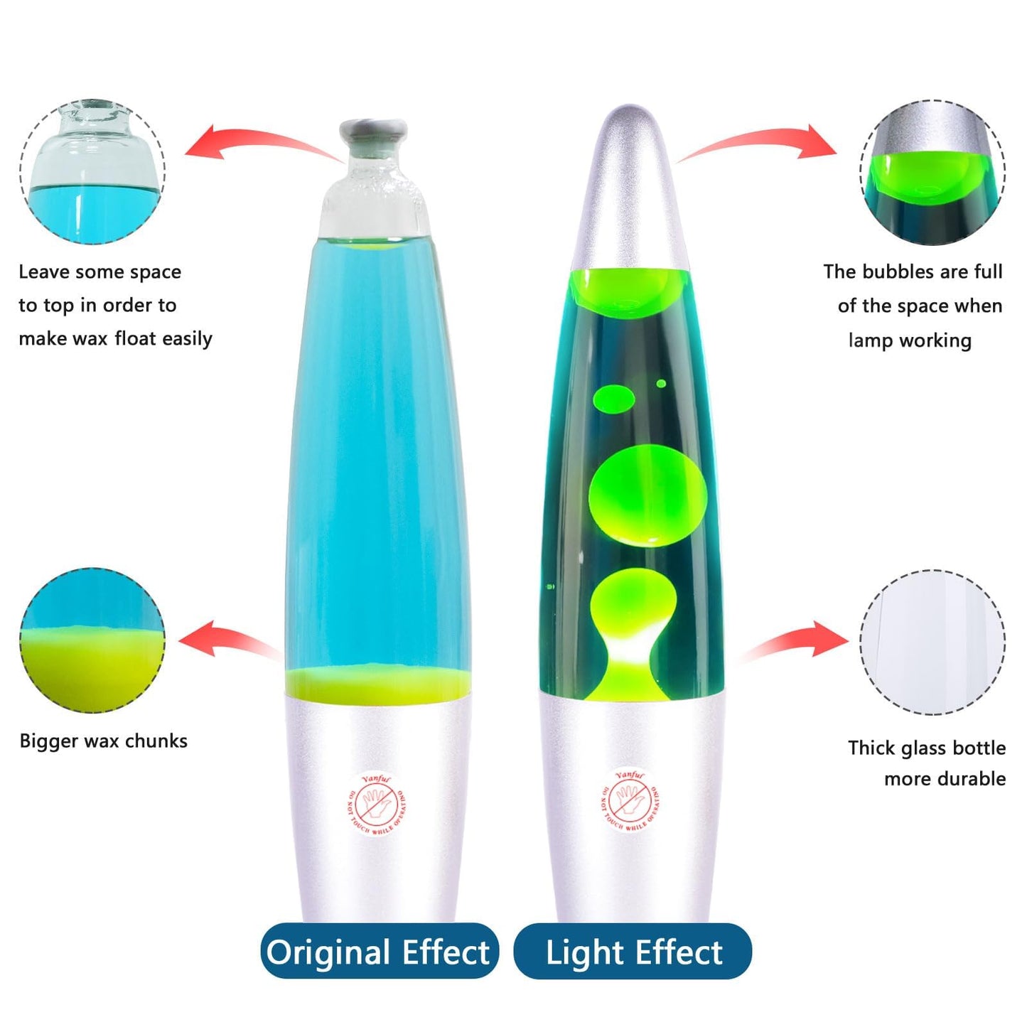 Vanful Green Magma Lamps with in Blue Liquid for Adults and Kids 13 Inches Glitter Lamp with Sliver Base Liquid Motion Lamp Great for Home Room Office Decor