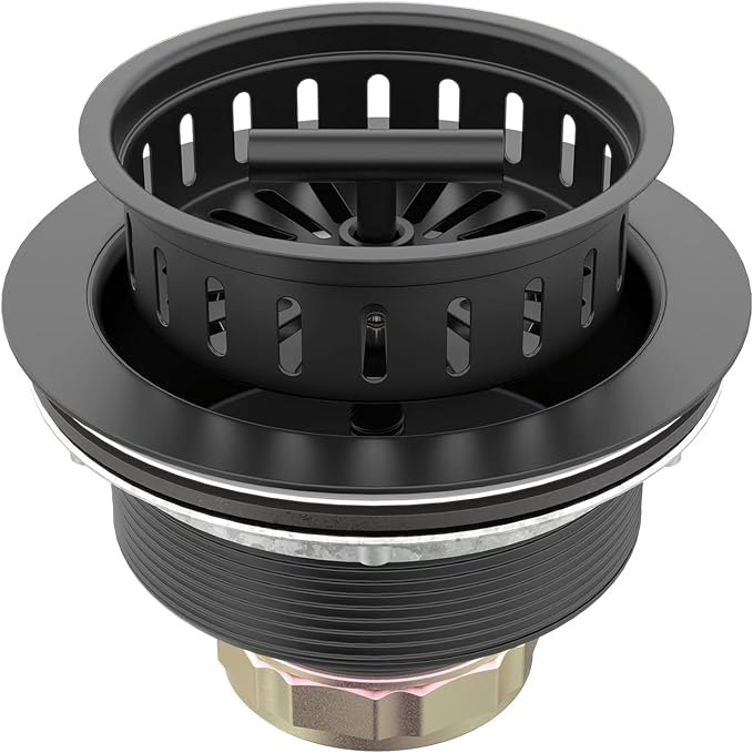 BOTEMY B9171 Black Kitchen Sink Drain Kit 3 1/2 Strainer