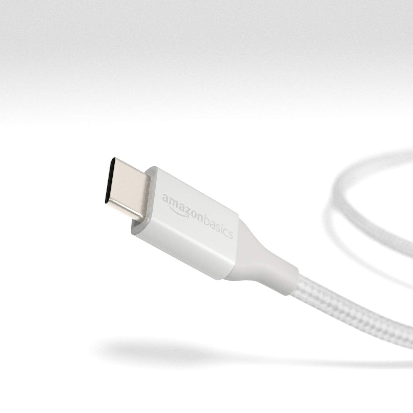 Amazon Basics USB-C to USB-C 2.0 Fast Charger Cable, Nylon Braided Cord, 480Mbps Speed, USB-IF Certified, for Apple iPhone 16/15, iPad, Samsung Galaxy, Tablets, Laptops, 10 Foot, Silver
