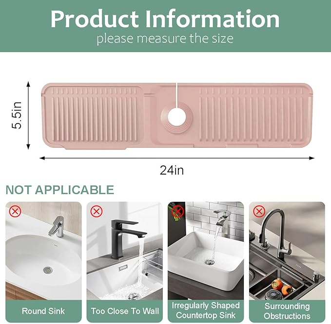 24 Inch Upgraded Draining Mat Folding faucet Mat
