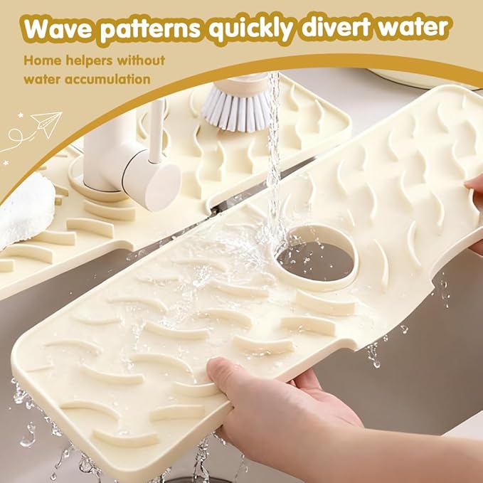 24" x 5.9" Silicone Faucet Mat for Kitchen Sink – Quick‑Drying Stone Splash