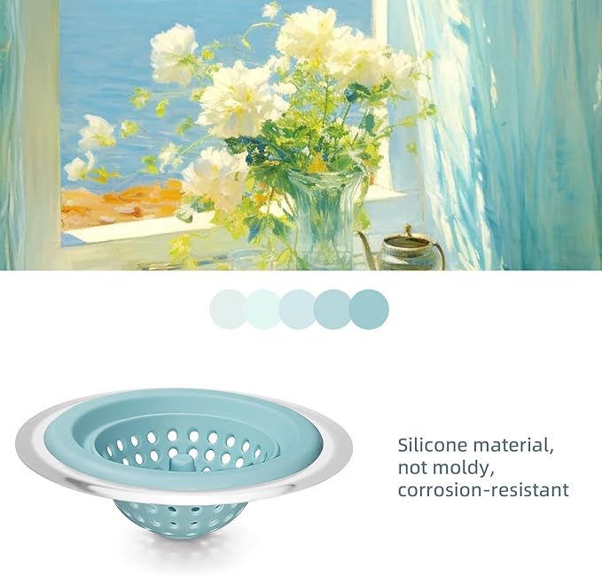 2 PCS Kitchen Stainless Silicone Sink Strainer, 4.5 inch Diameter…