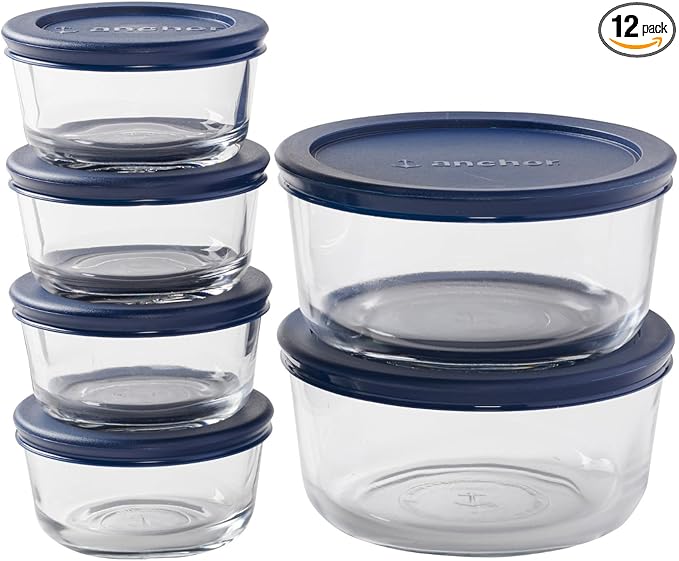Anchor Hocking 12 Piece Glass Storage Containers