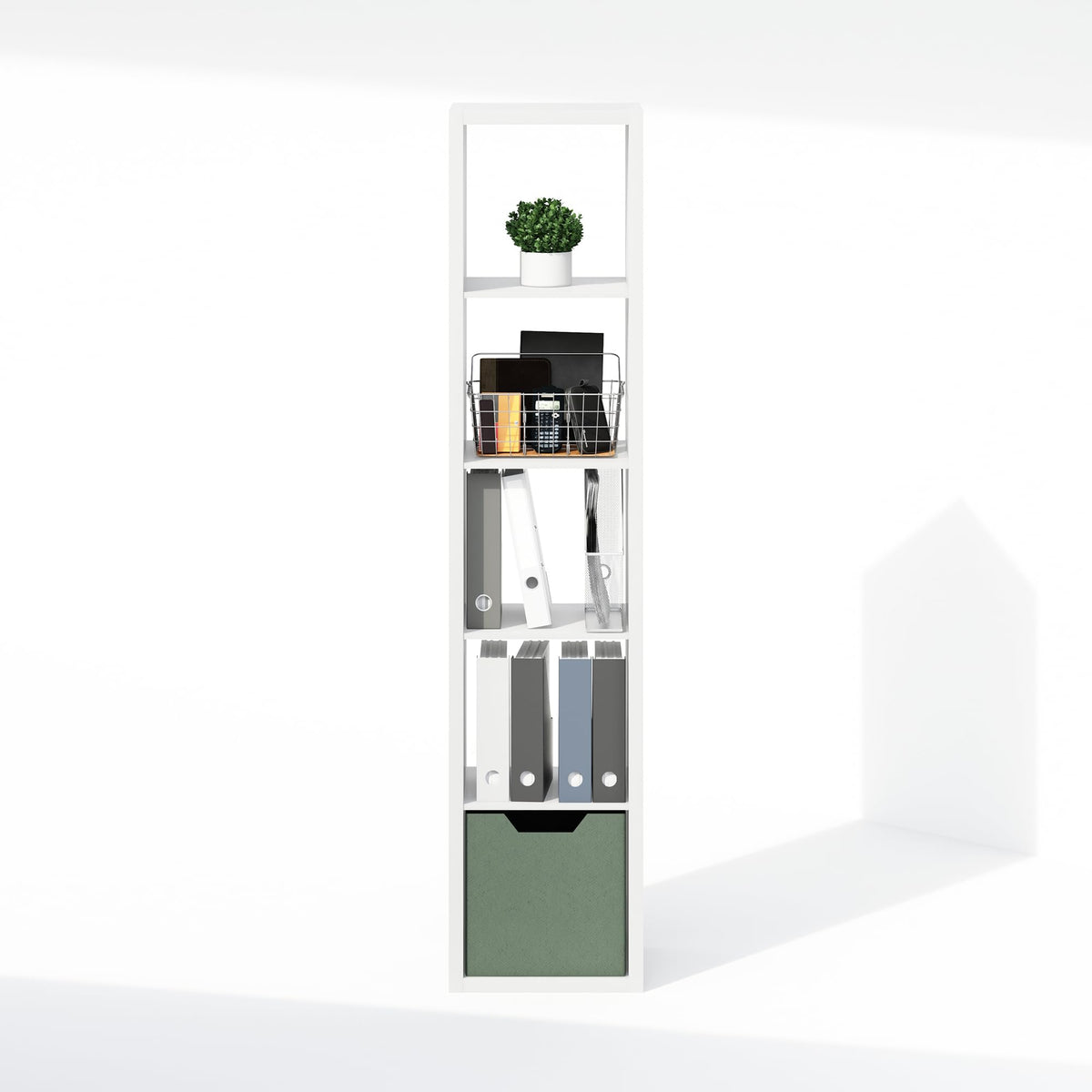 Furinno Cubic Closet Organizers and Storage, 5-Cube Closet Organizer, Open Shelf Closet Storage, Extra Thick Frame for Wardrobe, Bedroom, Living Room, White