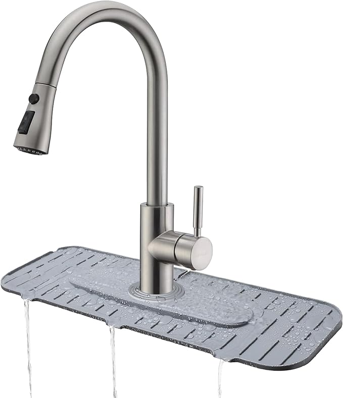 Upgraded Version Silicone Faucet Mat, Kingmall Kitchen Faucet Mat Silicone