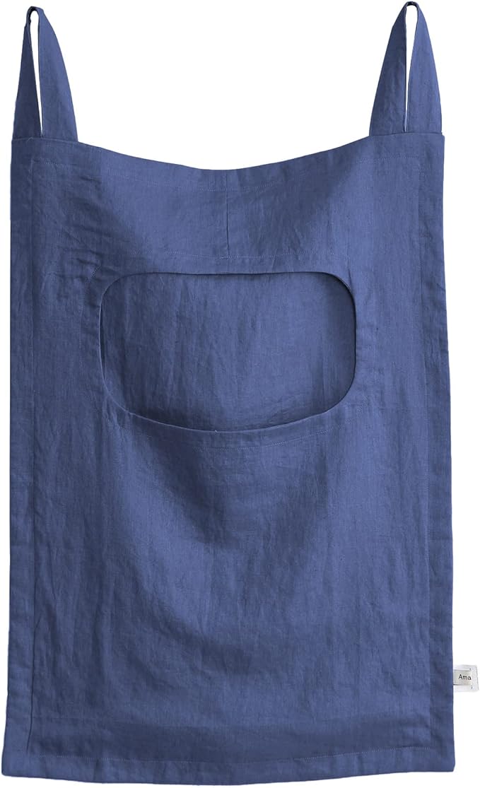 Amazhiyu 100% Linen Door Hanging Laundry Hamper Bag, 19x27 Inches