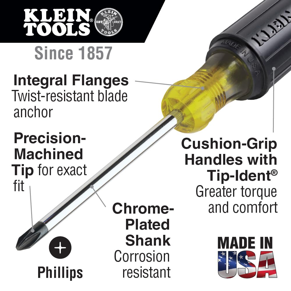 Screwdriver Set, Cushion Grip, 6-Piece KLEIN TOOLS 85074