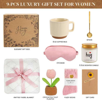 Birthday gift basket for ladies, self-care gifts, recovery care sets, heartwarming presents for women, birthday gifts for mothers, best friends, wives, girlfriends, and colleagues.