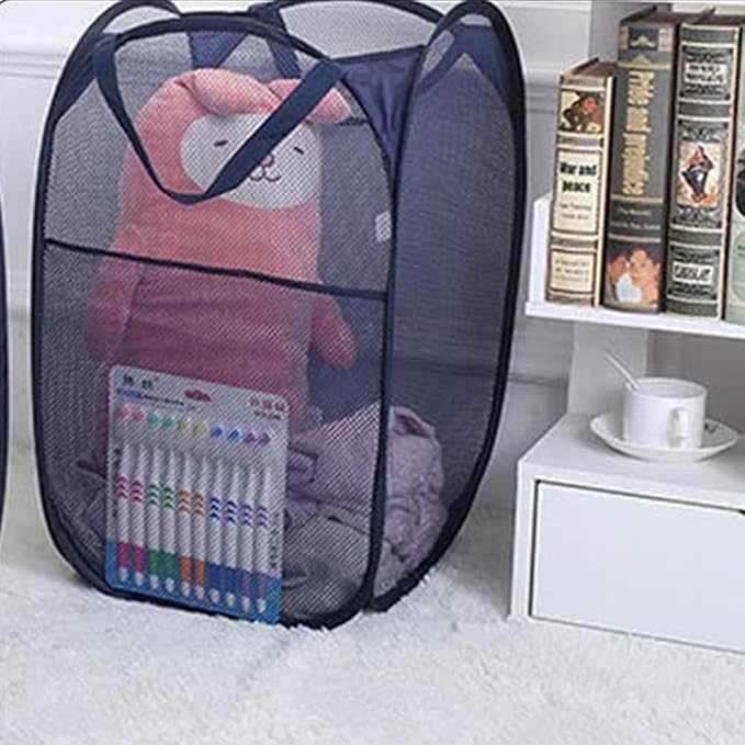 2 Pack Pop Up Laundry Hampers, Collapsible Mesh Laundry Basket, Foldable