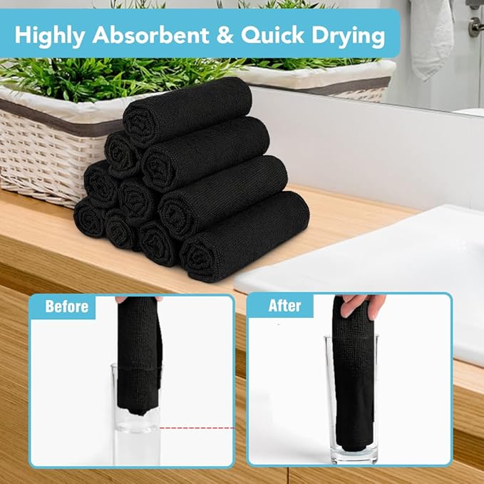 Orighty Washcloths, 20 Pack Microfiber Face Towels, Highly Absorbent and Soft
