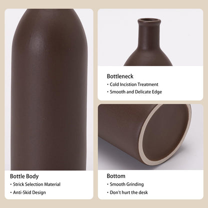 Neutral Ceramic Vase Set – 5 Matte Earth-Tone Vases for Japandi, Scandinavian, or Minimalist Home Decor, Table, Entryway, Shelf & Mantel Styling