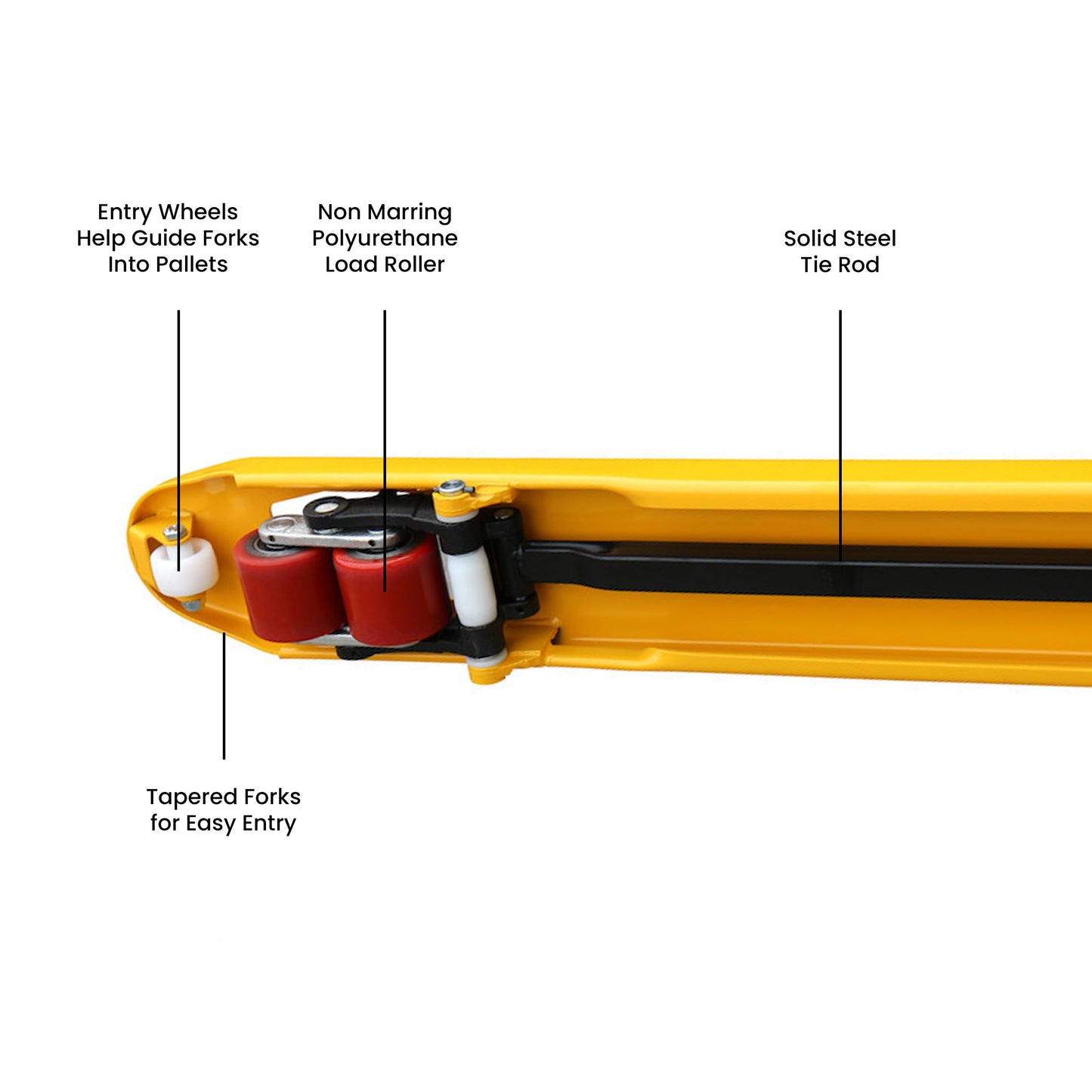 5Seconds Manual Pallet Jack 5500 lb Capacity, Heavy Duty Pallet Truck with Polyurethane Wheels, 27" W x 48" L Forks, Hand Pallet Truck for Warehouse, Includes Wheel Stopper & Tracker