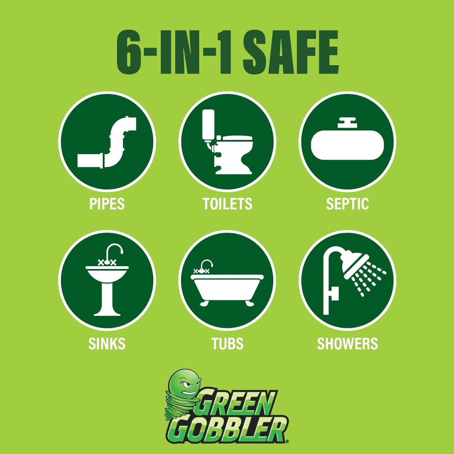 Green Gobbler Drain Unblocker PACS | Hair Clog Remover | Toilet Clog Remover | Sinks & Tub Drain Cleaner | 3 Pac with Free Hair Grabber Tool