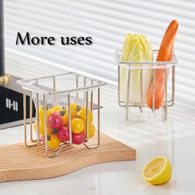 Kitchen Sink Strainer with Sink Basket Holder and 200 Strainer Net Bags