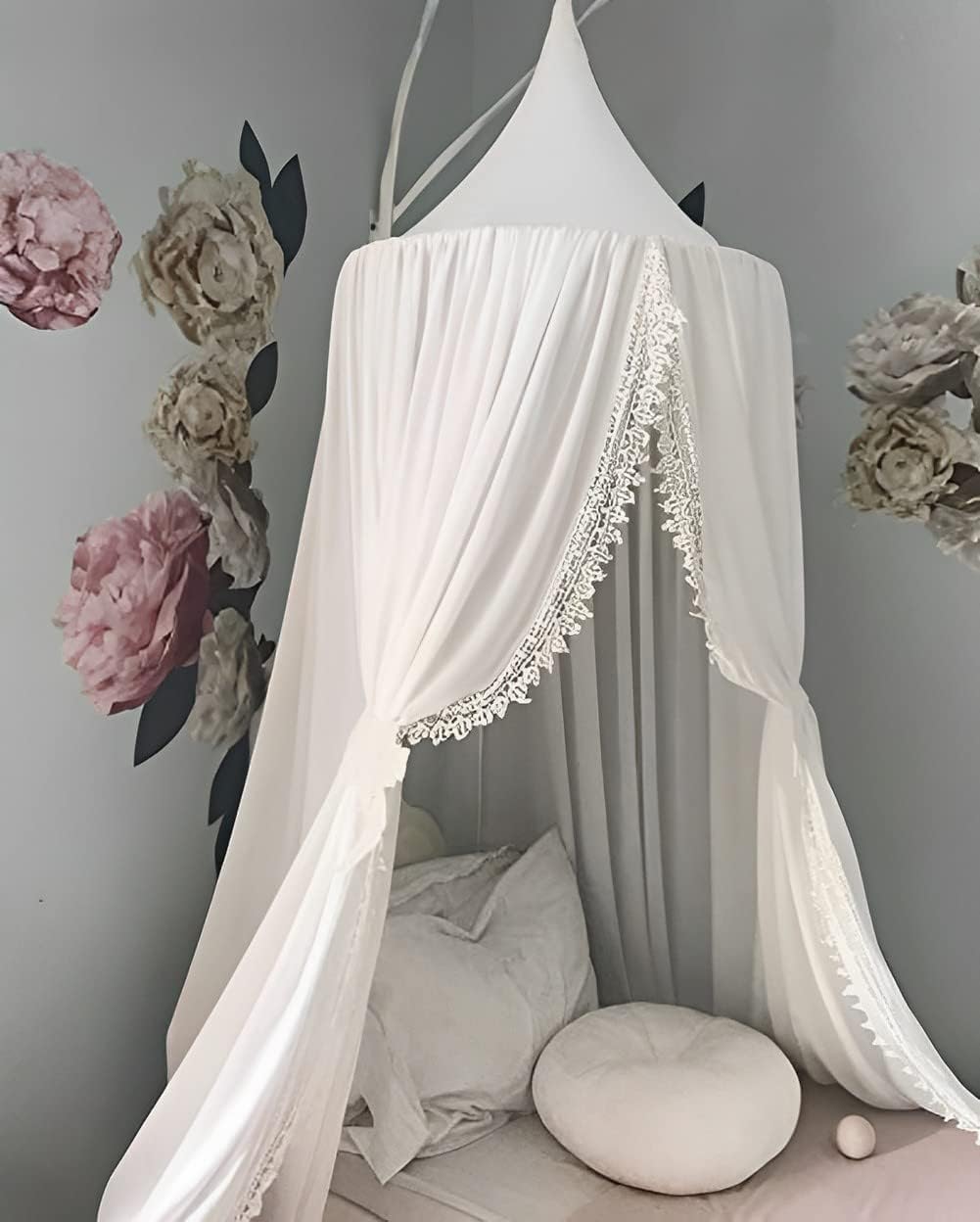 Children Bed Canopy Round Dome, Nursery Decorations, Mosquito Net, Kids Princess Play Tents, Room Decoration for Baby