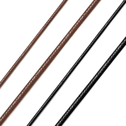 Richsteel Leather Necklace Cord With Clasps Rope Chain Boys Chains Brown Waxed Bracelet Girl Necklaces