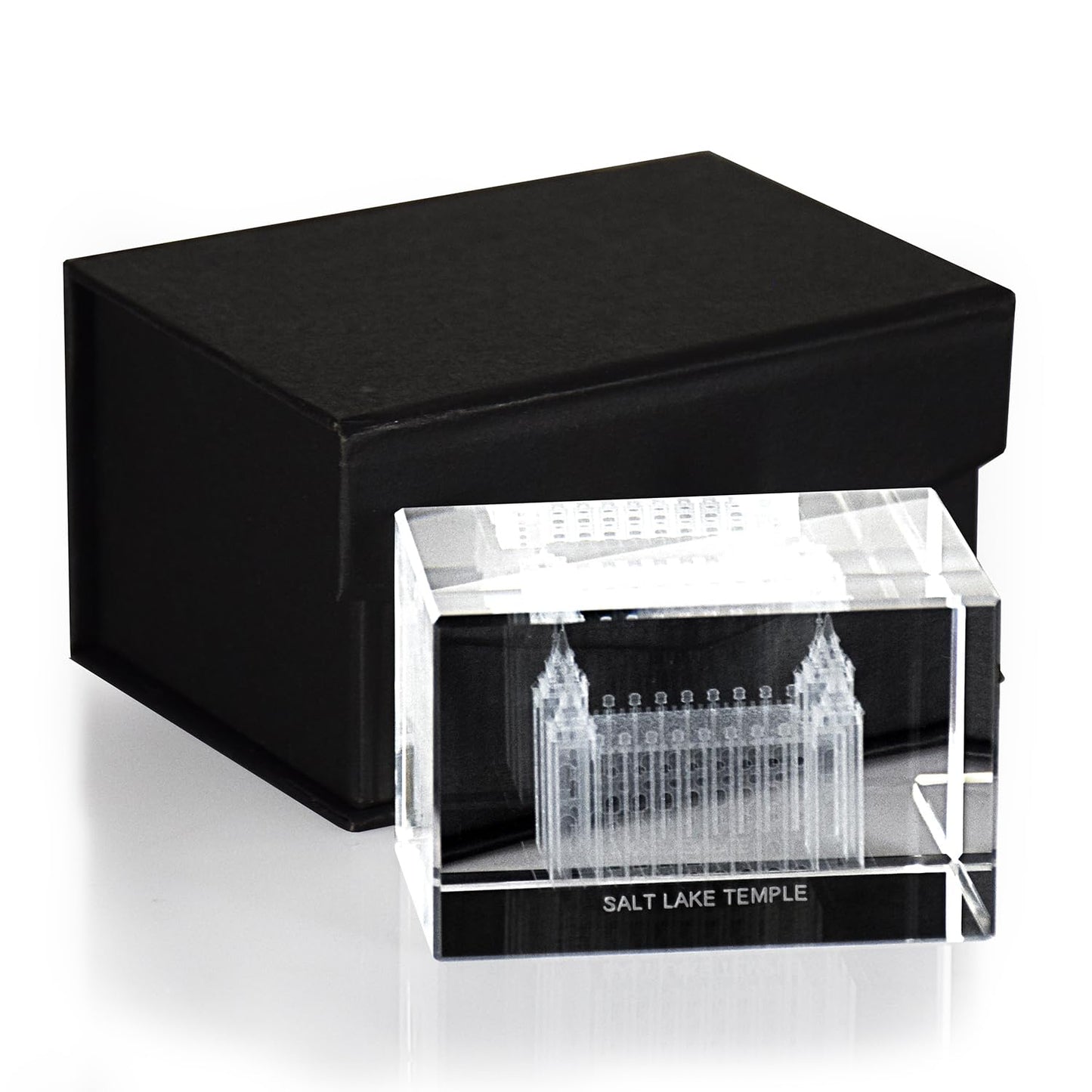 Ringmasters Crystal Cube Desk Decor | LDS Temple Paper Weights for Office Desk | Christian Home Decor, (Salt Lake City Utah)
