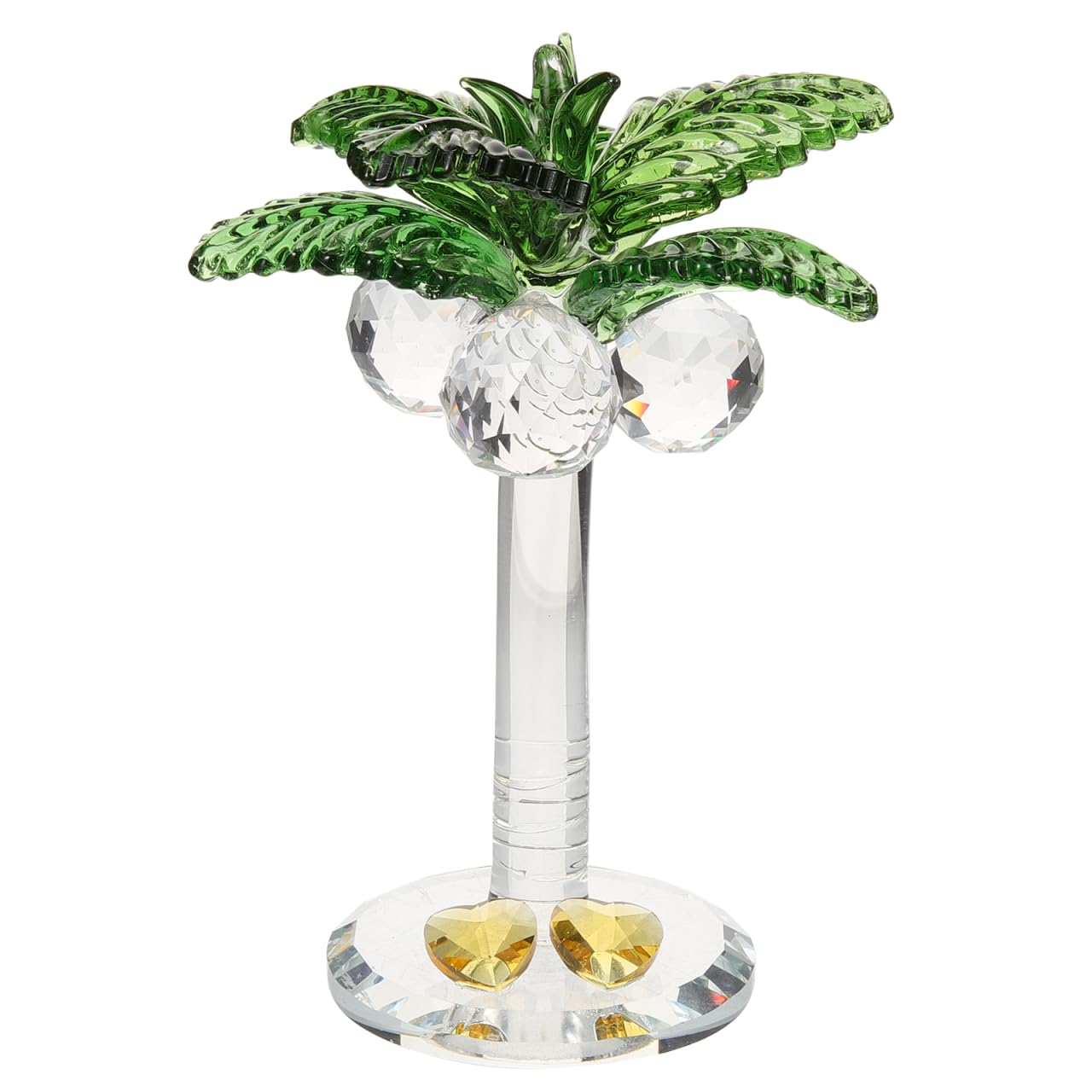 jojofuny Crystal Coconut Tree Ornament 3.93In Artificial Palm Tree Figurine Decorative Collectible Artwork for Home Office Desktop Decor