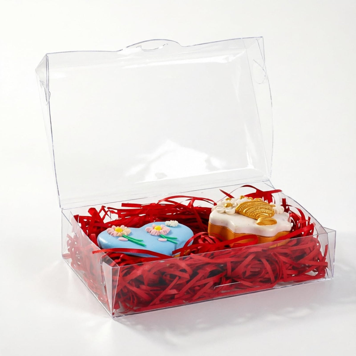 SLShePack 24PCS Clear Plastic Cookie Boxes 7x4.3x1.5 Inch with Window for Chocolate, Truffle, Oreo, Pastry, Bakery, Donut, Brownie, Soap, Party Favors, Wedding, Christmas, Valentine's